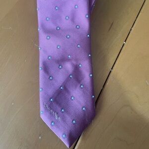 Oscar de la Renta neck tie pink mauve polka dots